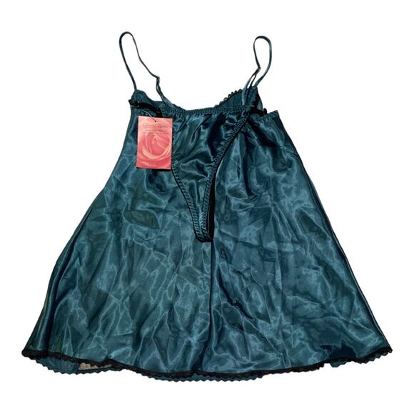 Cinema Etoile vintage lingerie medium large blue two piece cami teddi thong new - Picture 2 of 13